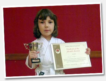 Reading Karate Club Student of the Month