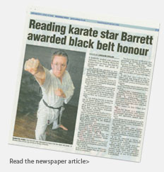 Rob Barrett awarded black belt
